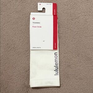 lululemon athletica Power Stride White Crew Socks